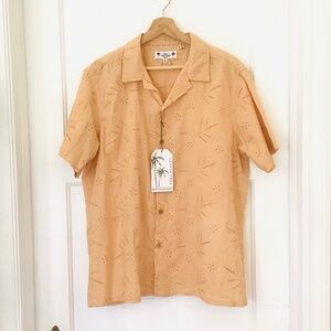 Free Planet Men's Crew Neck Linen Short Sleeve Shirt